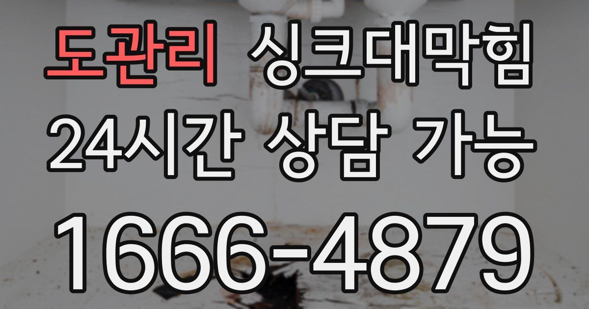 도관리 싱크대 뚫기