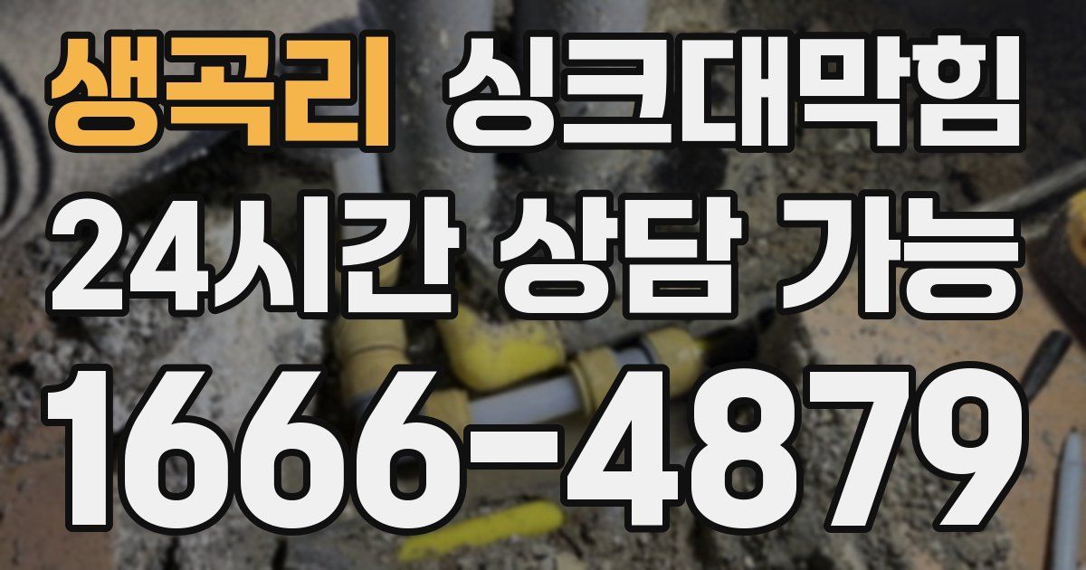 생곡리 싱크대 뚫기