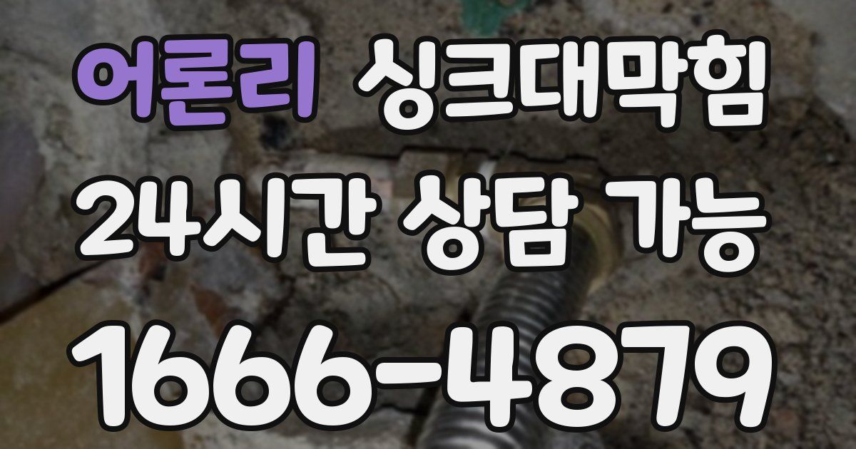 어론리 싱크대 뚫기