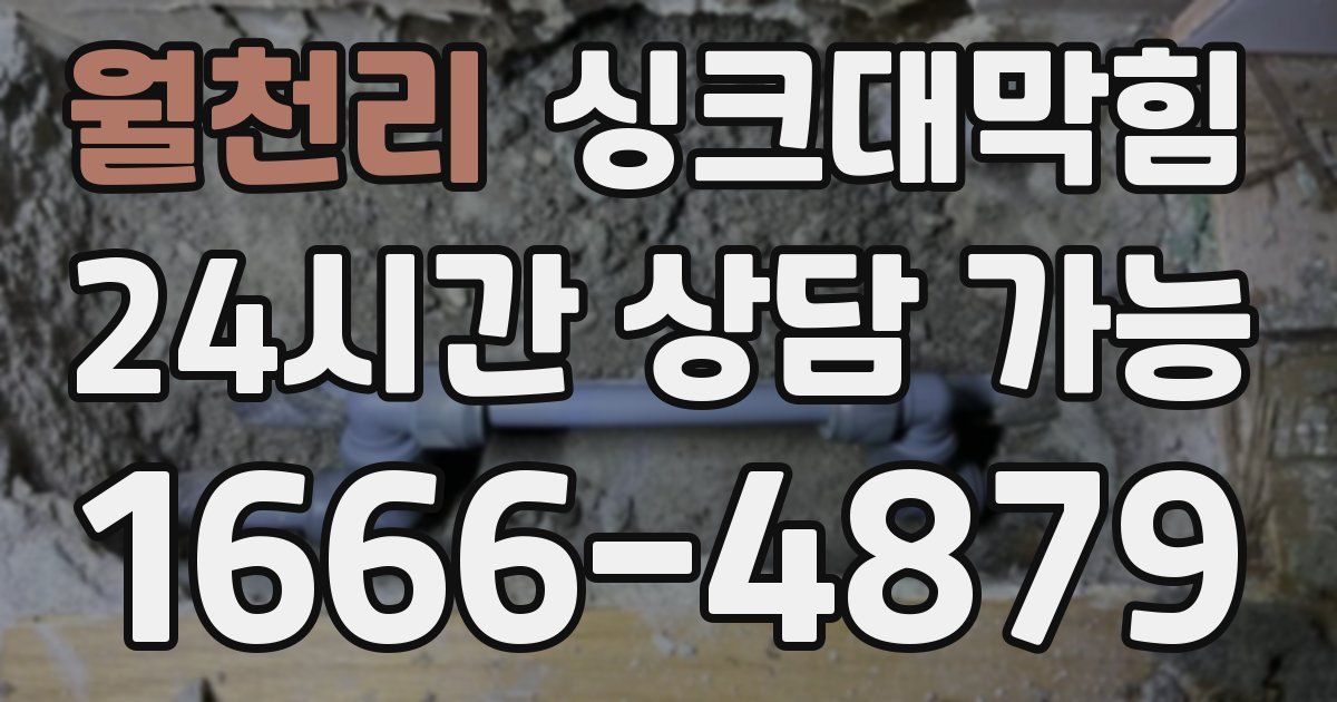 월천리 싱크대 뚫기