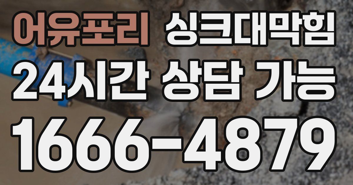 어유포리 싱크대 뚫기