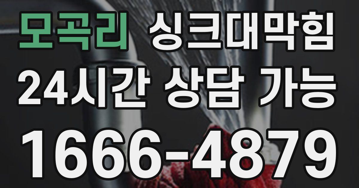 모곡리 싱크대 뚫기