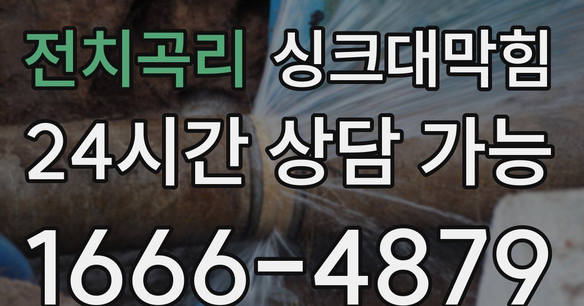 전치곡리 싱크대 뚫기