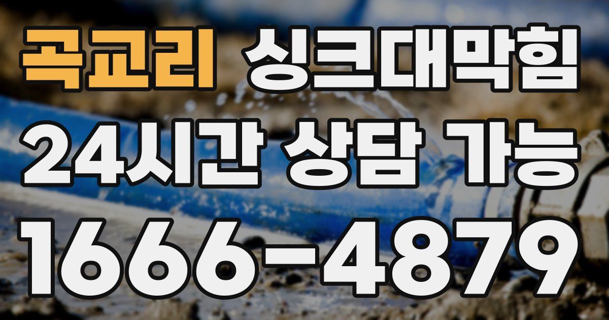 곡교리 싱크대 뚫기