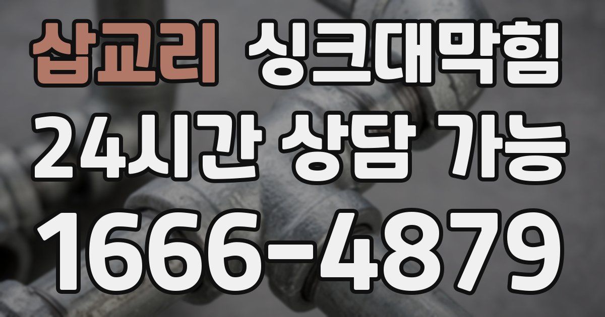삽교리 싱크대 뚫기