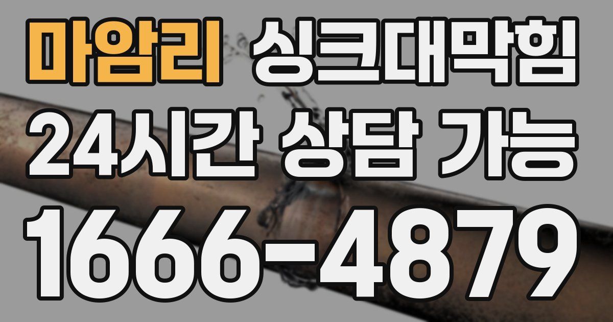 마암리 싱크대 뚫기