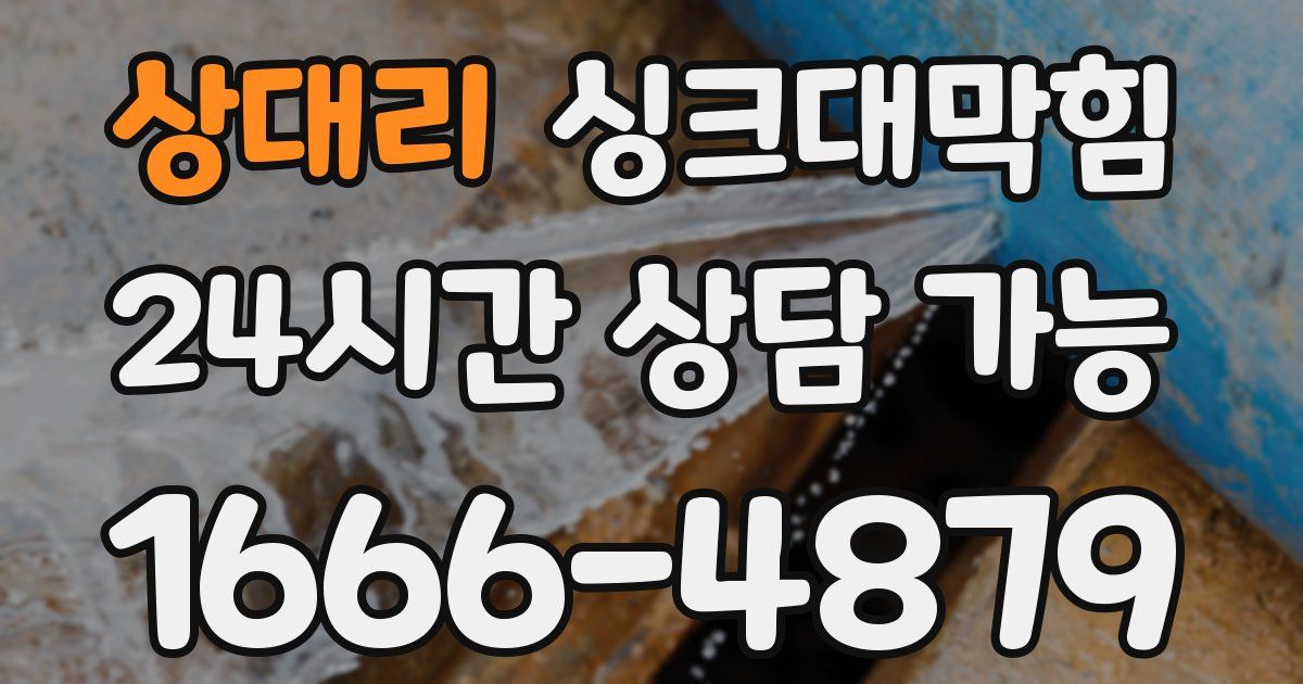 상대리 싱크대 뚫기