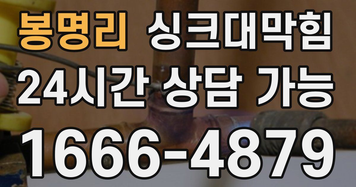 봉명리 싱크대 뚫기