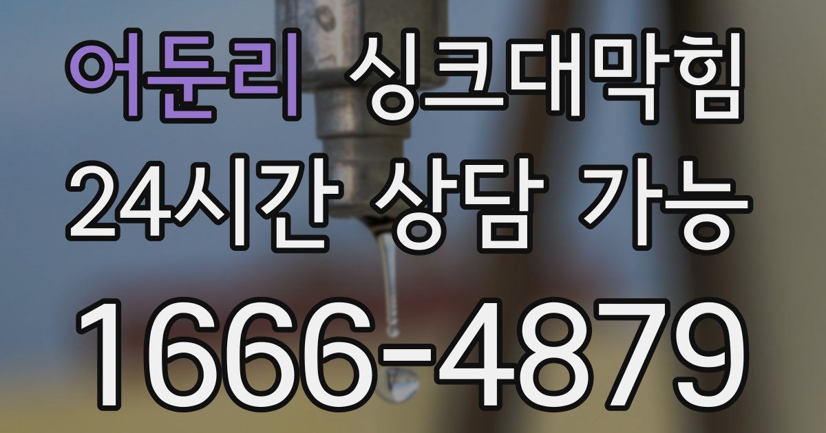 어둔리 싱크대 뚫기