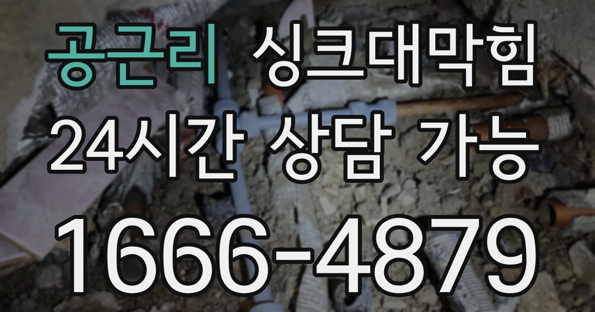 공근리 싱크대 뚫기