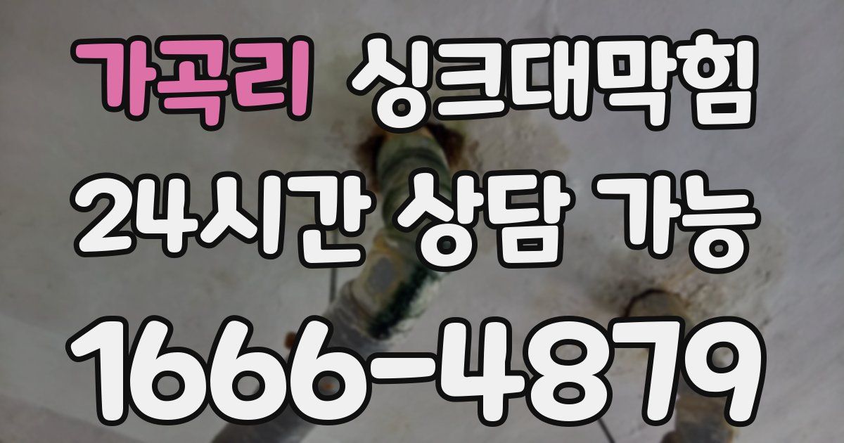 가곡리 싱크대 뚫기