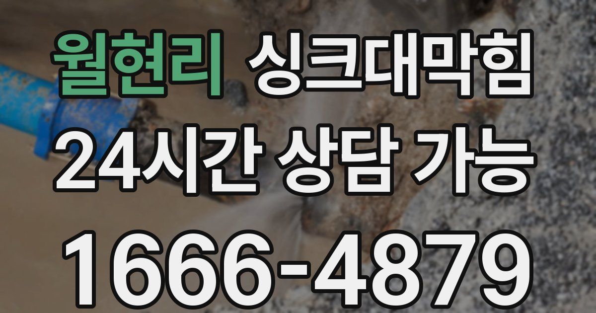 월현리 싱크대 뚫기