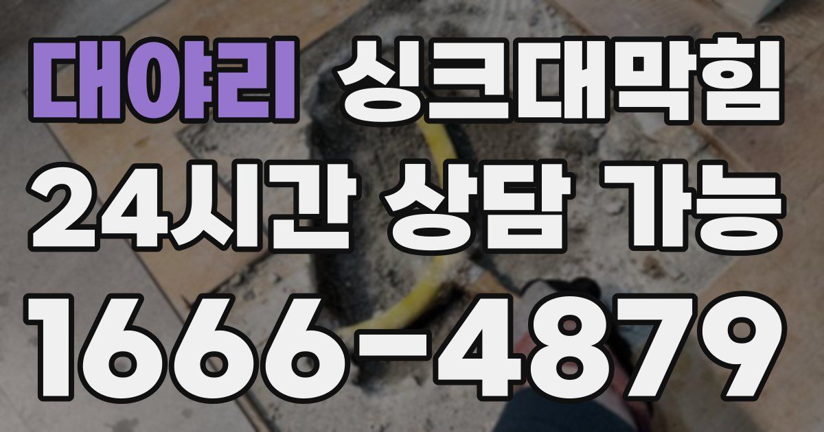 대야리 싱크대 뚫기