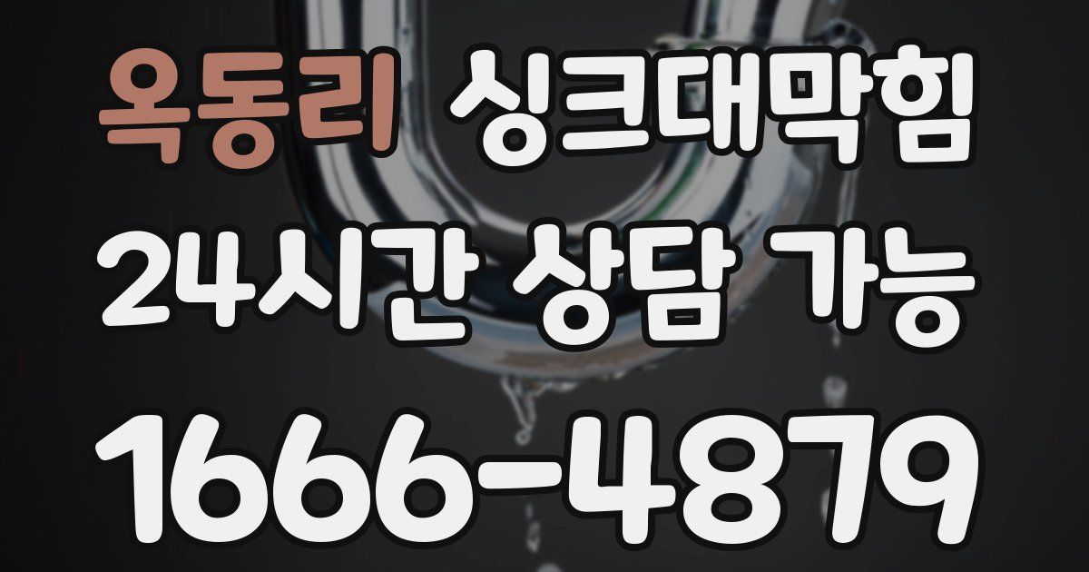 옥동리 싱크대 뚫기