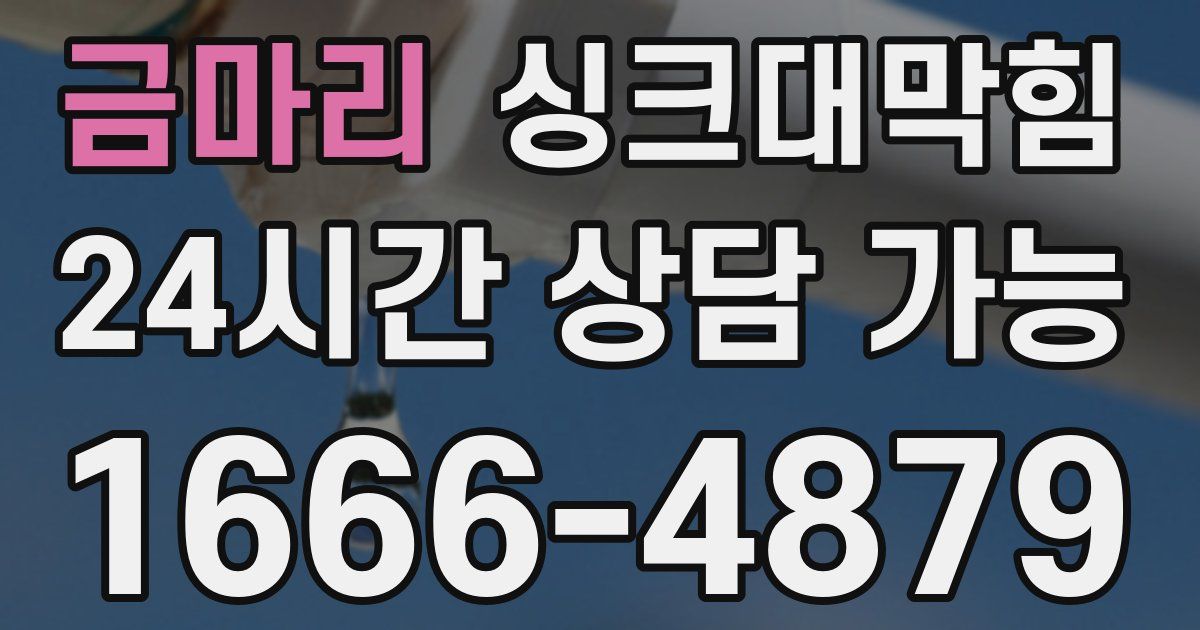 금마리 싱크대 뚫기