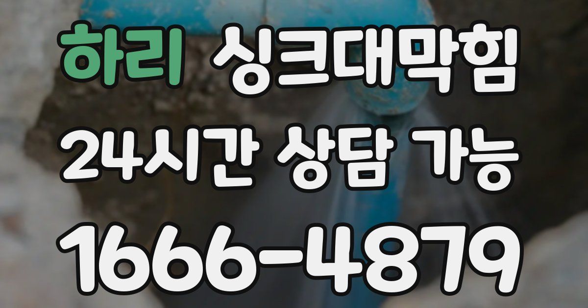 하리 싱크대 뚫기