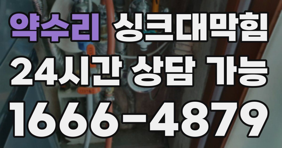 약수리 싱크대 뚫기