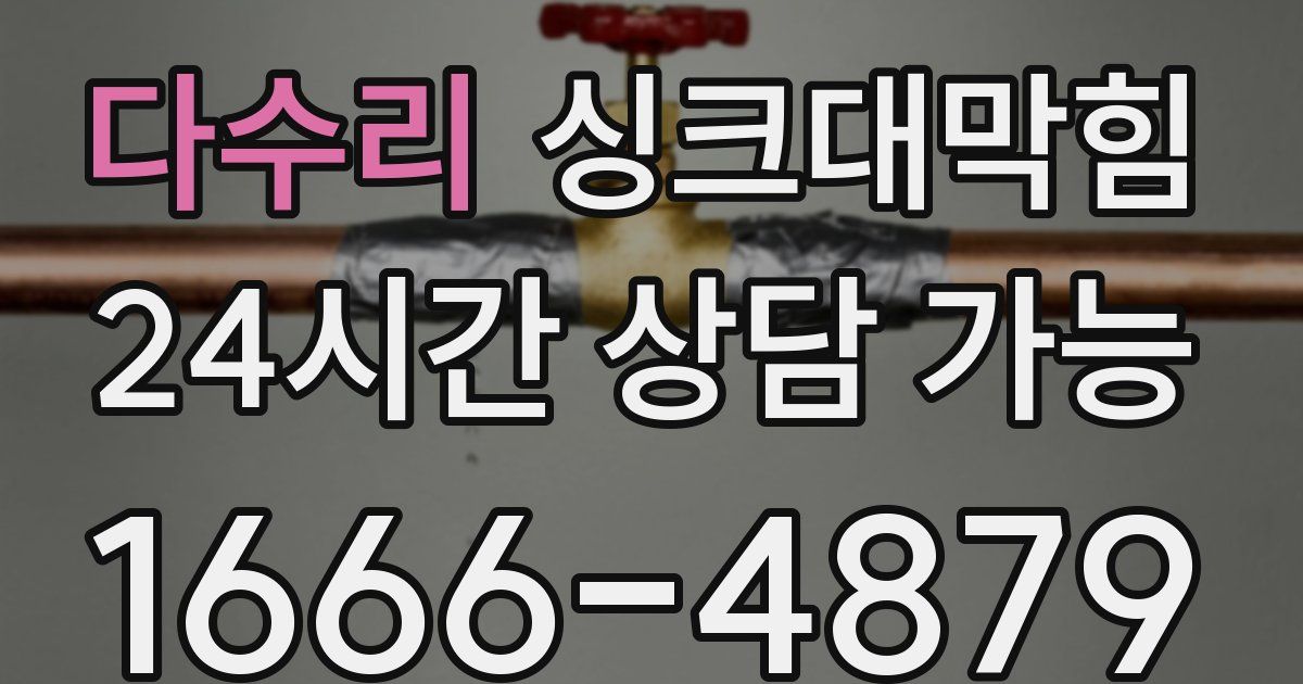 다수리 싱크대 뚫기