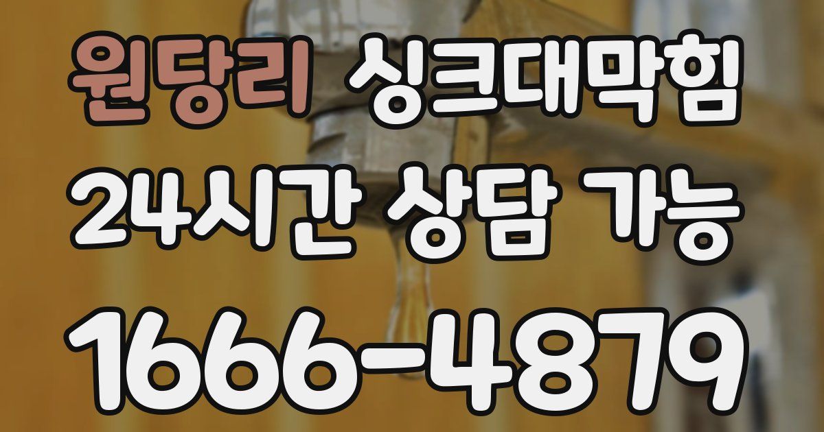 원당리 싱크대 뚫기