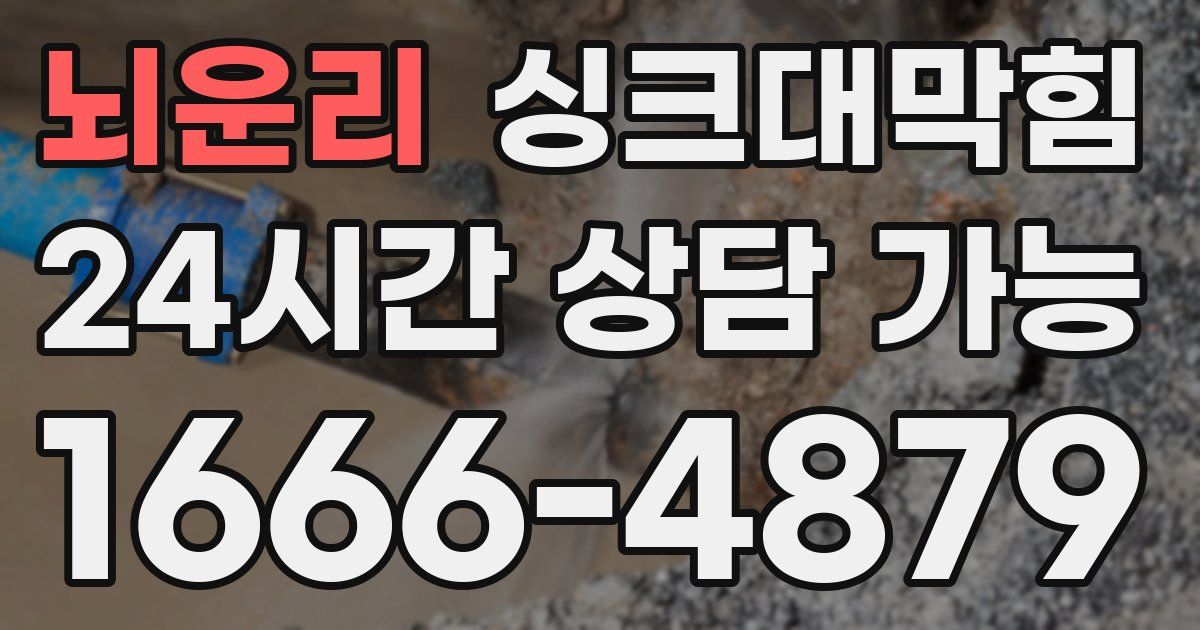 뇌운리 싱크대 뚫기