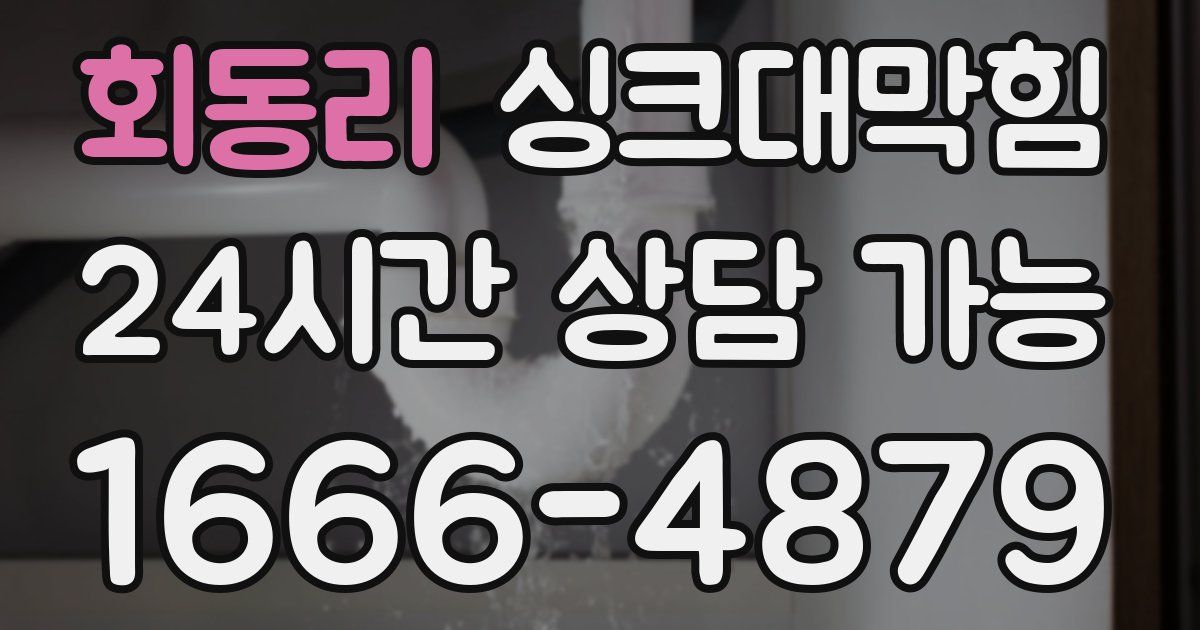 회동리 싱크대 뚫기