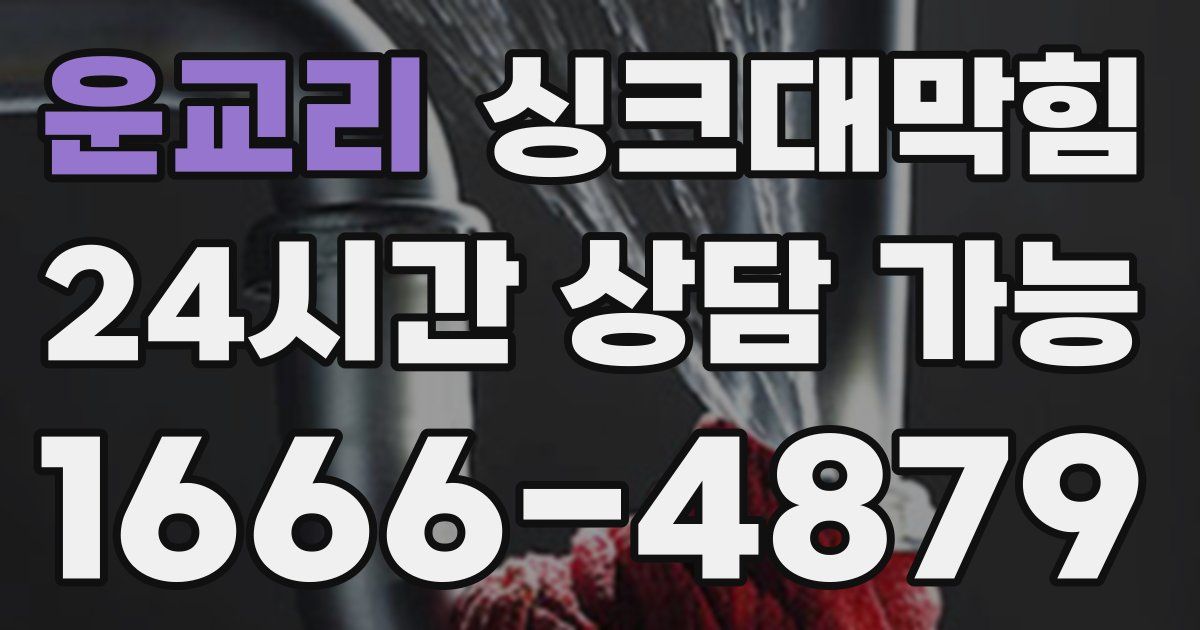 운교리 싱크대 뚫기