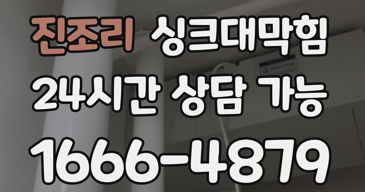 진조리 싱크대 뚫기