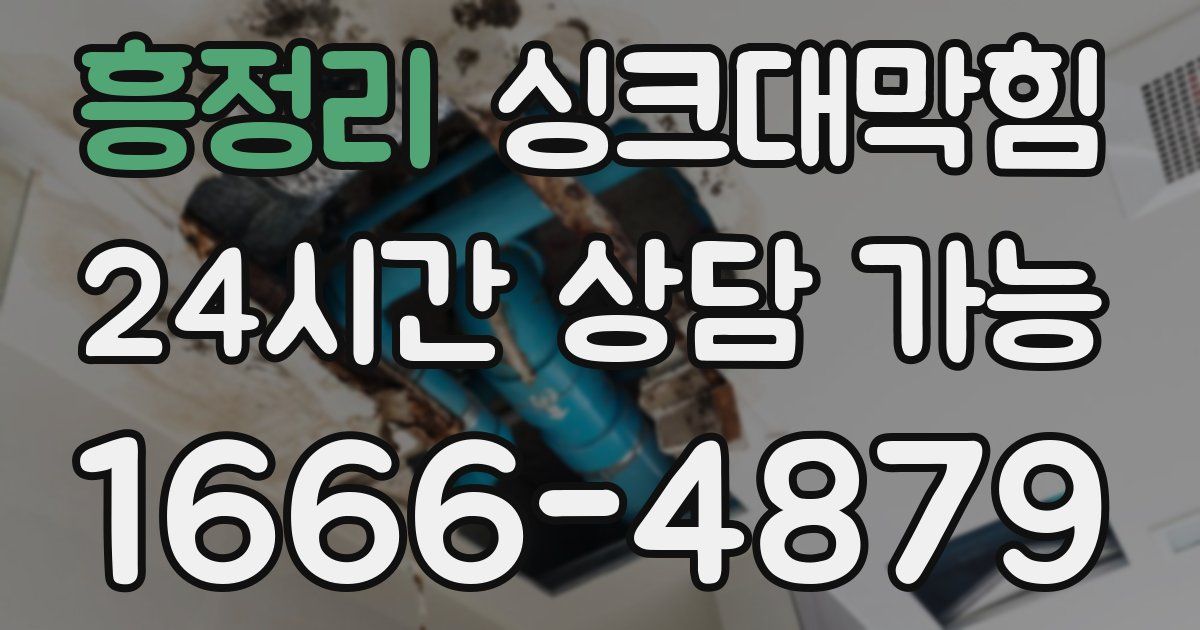 흥정리 싱크대 뚫기