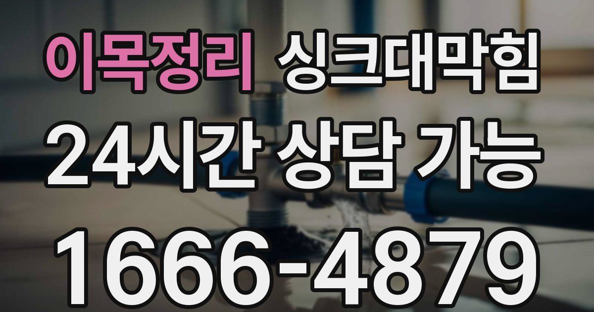 이목정리 싱크대 뚫기