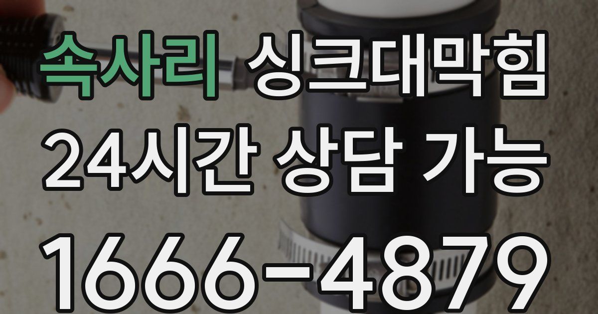 속사리 싱크대 뚫기