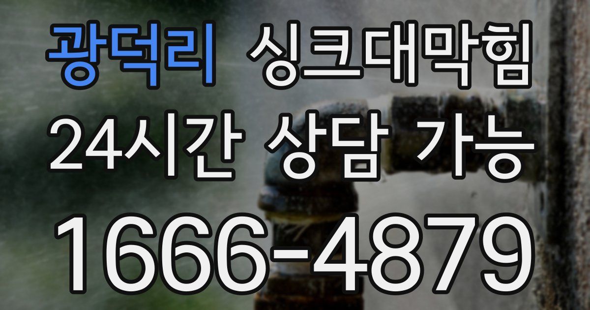 광덕리 싱크대 뚫기