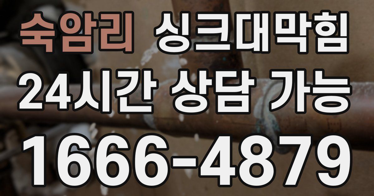 숙암리 싱크대 뚫기