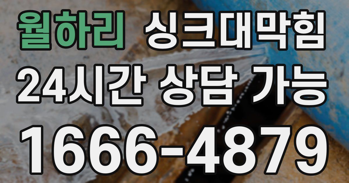 월하리 싱크대 뚫기