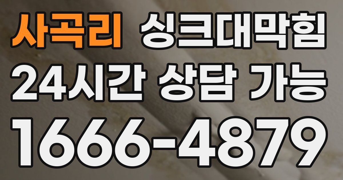 사곡리 싱크대 뚫기