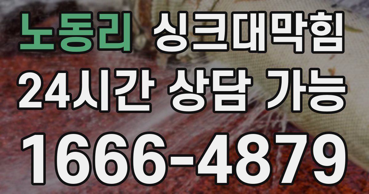 노동리 싱크대 뚫기