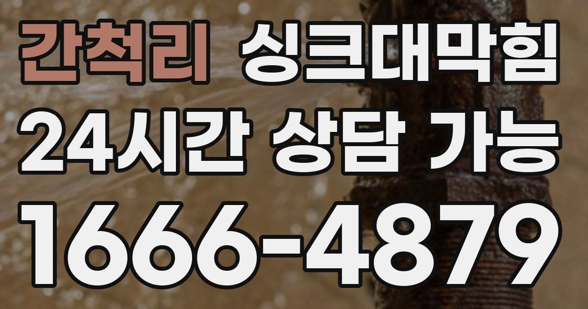간척리 싱크대 뚫기