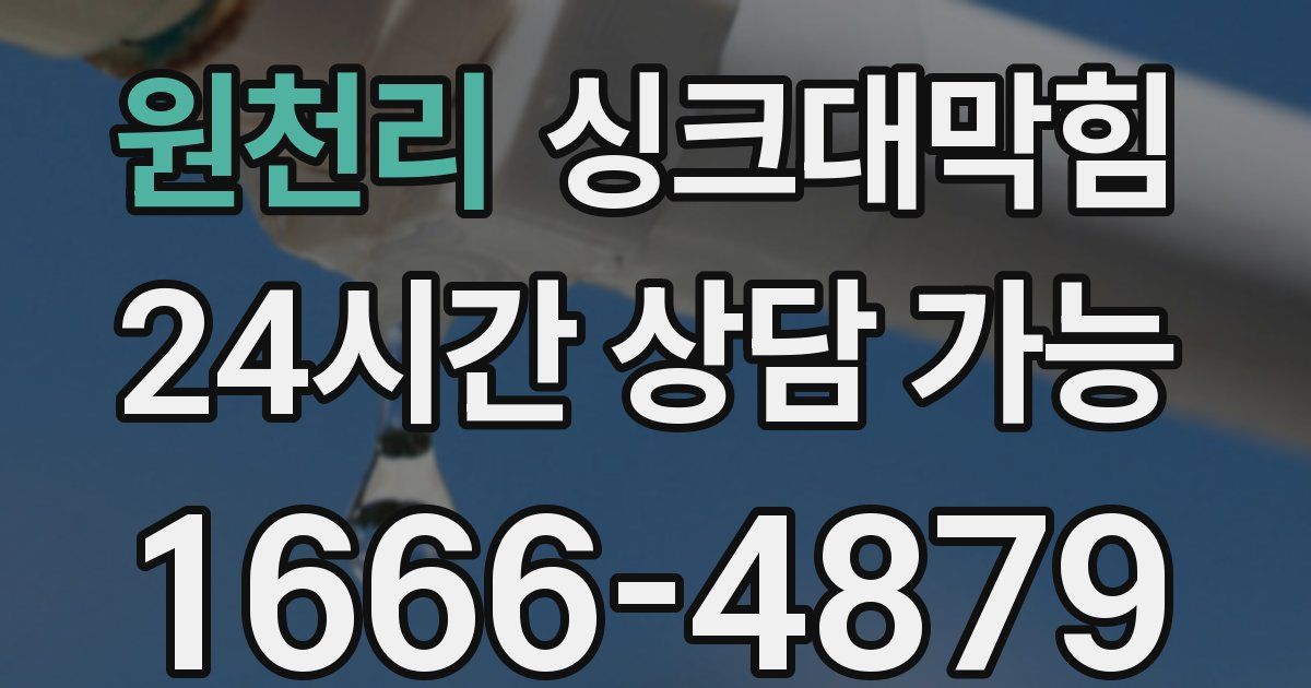 원천리 싱크대 뚫기