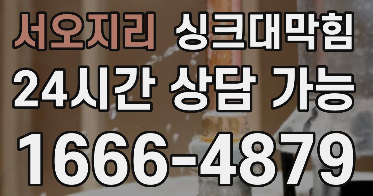 서오지리 싱크대 뚫기