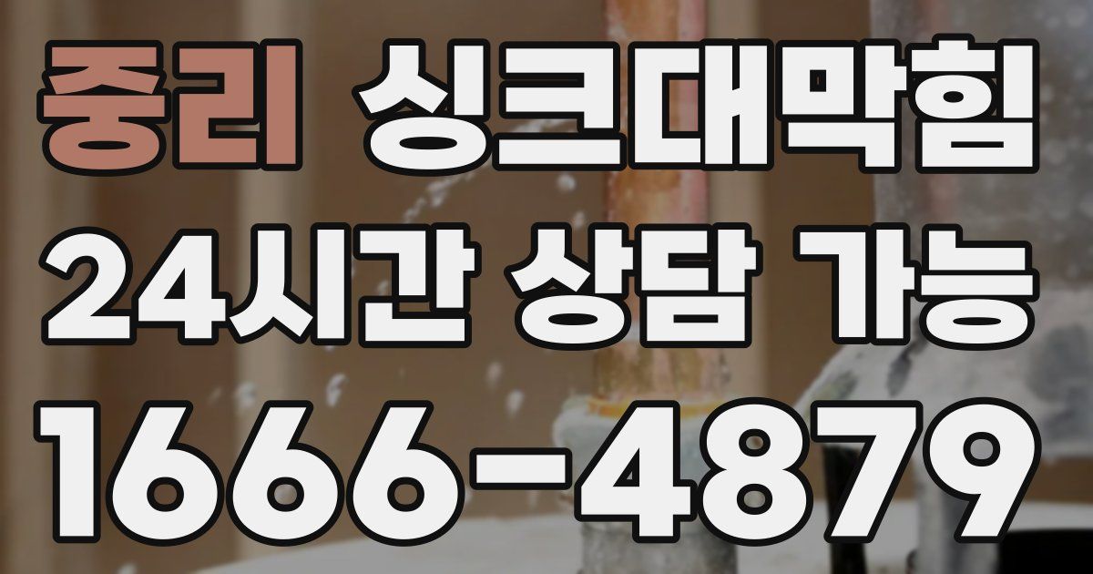 중리 싱크대 뚫기