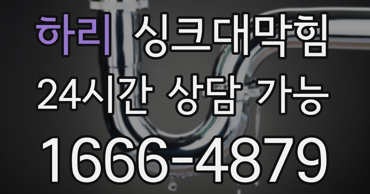하리 싱크대 뚫기