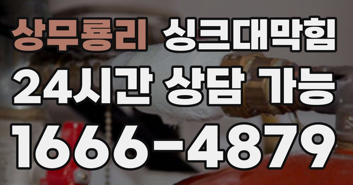상무룡리 싱크대 뚫기