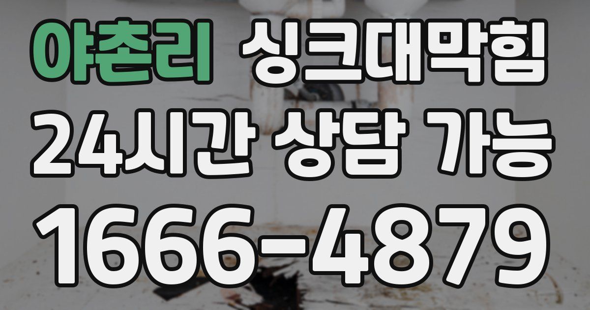 야촌리 싱크대 뚫기