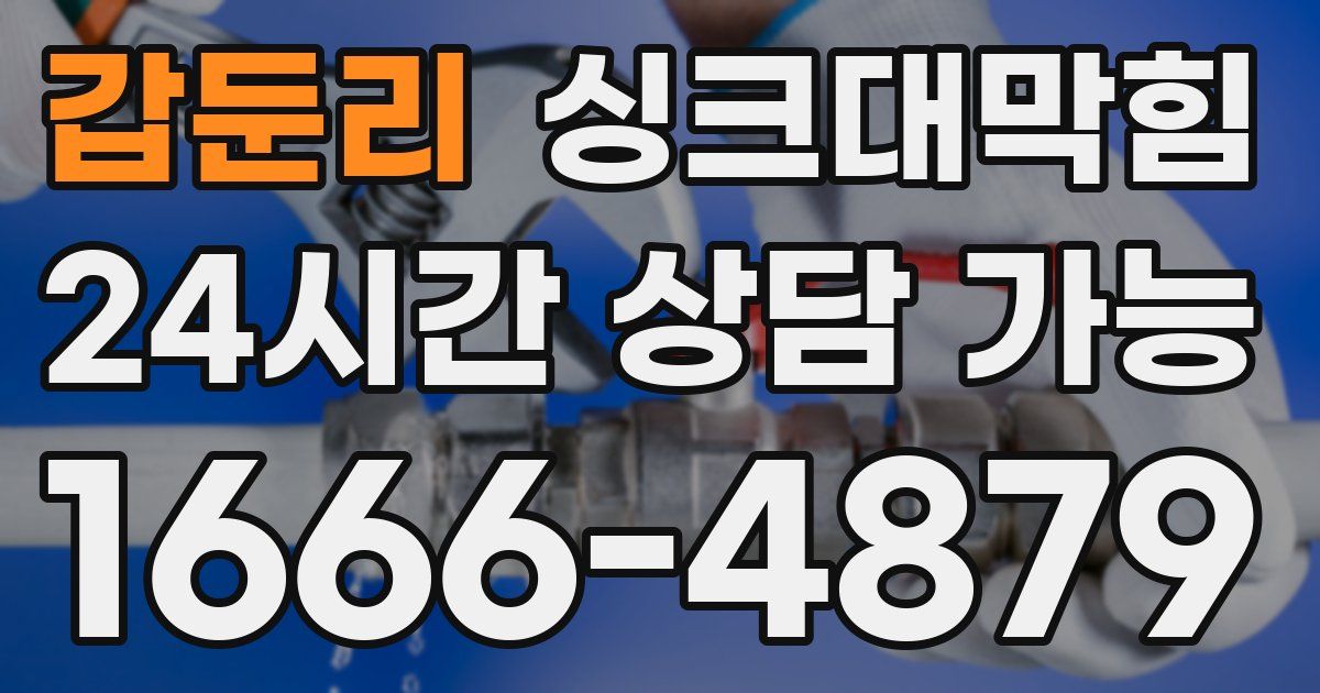 갑둔리 싱크대 뚫기