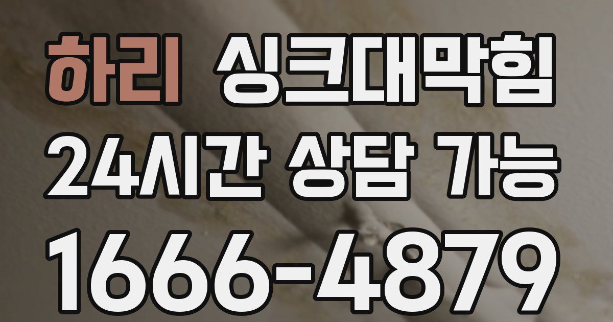 하리 싱크대 뚫기