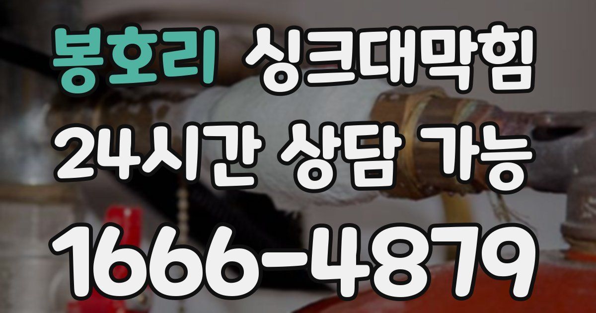 봉호리 싱크대 뚫기