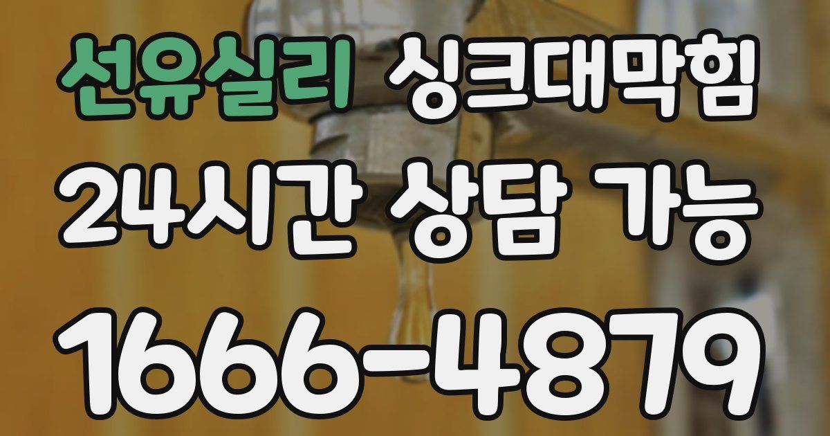 선유실리 싱크대 뚫기