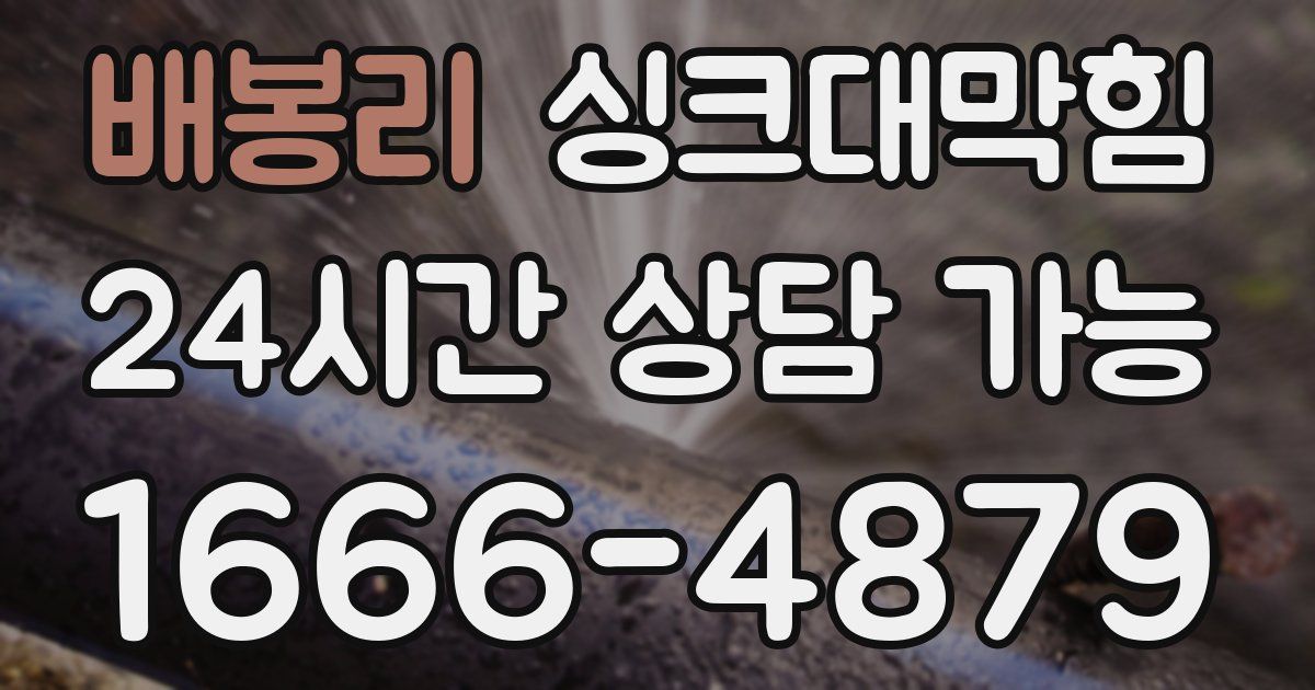 배봉리 싱크대 뚫기