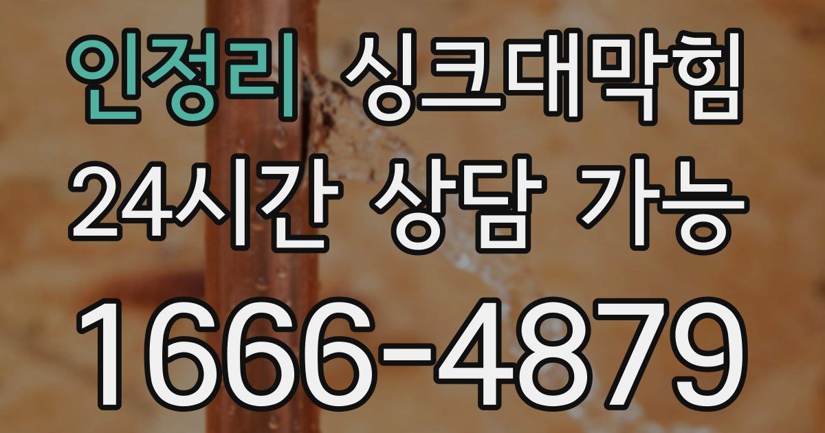 인정리 싱크대 뚫기
