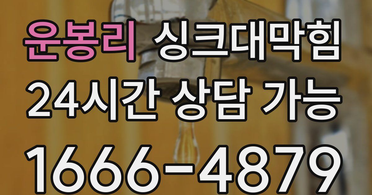 운봉리 싱크대 뚫기