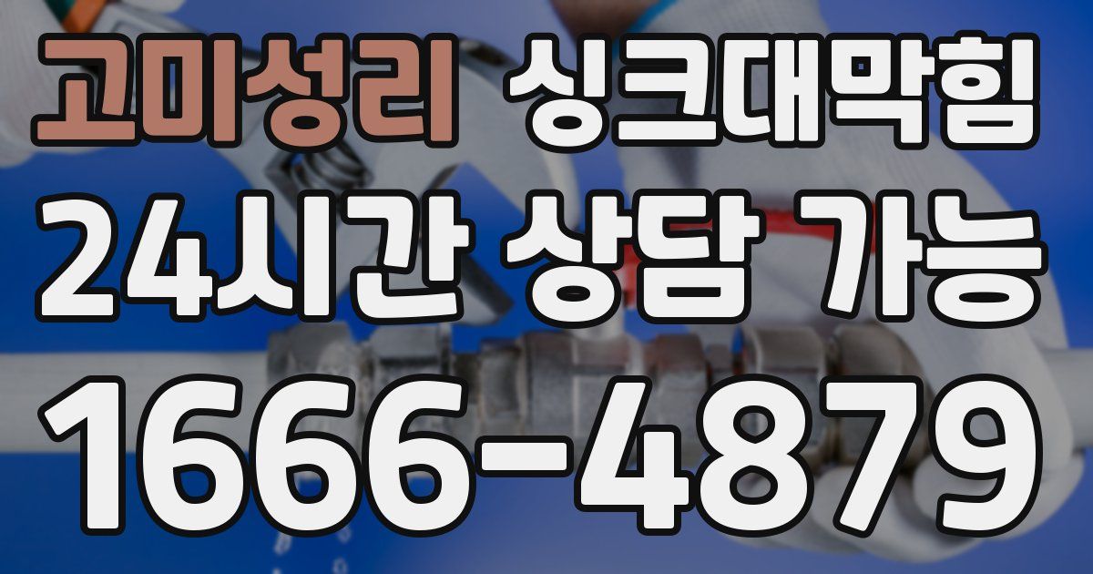 고미성리 싱크대 뚫기